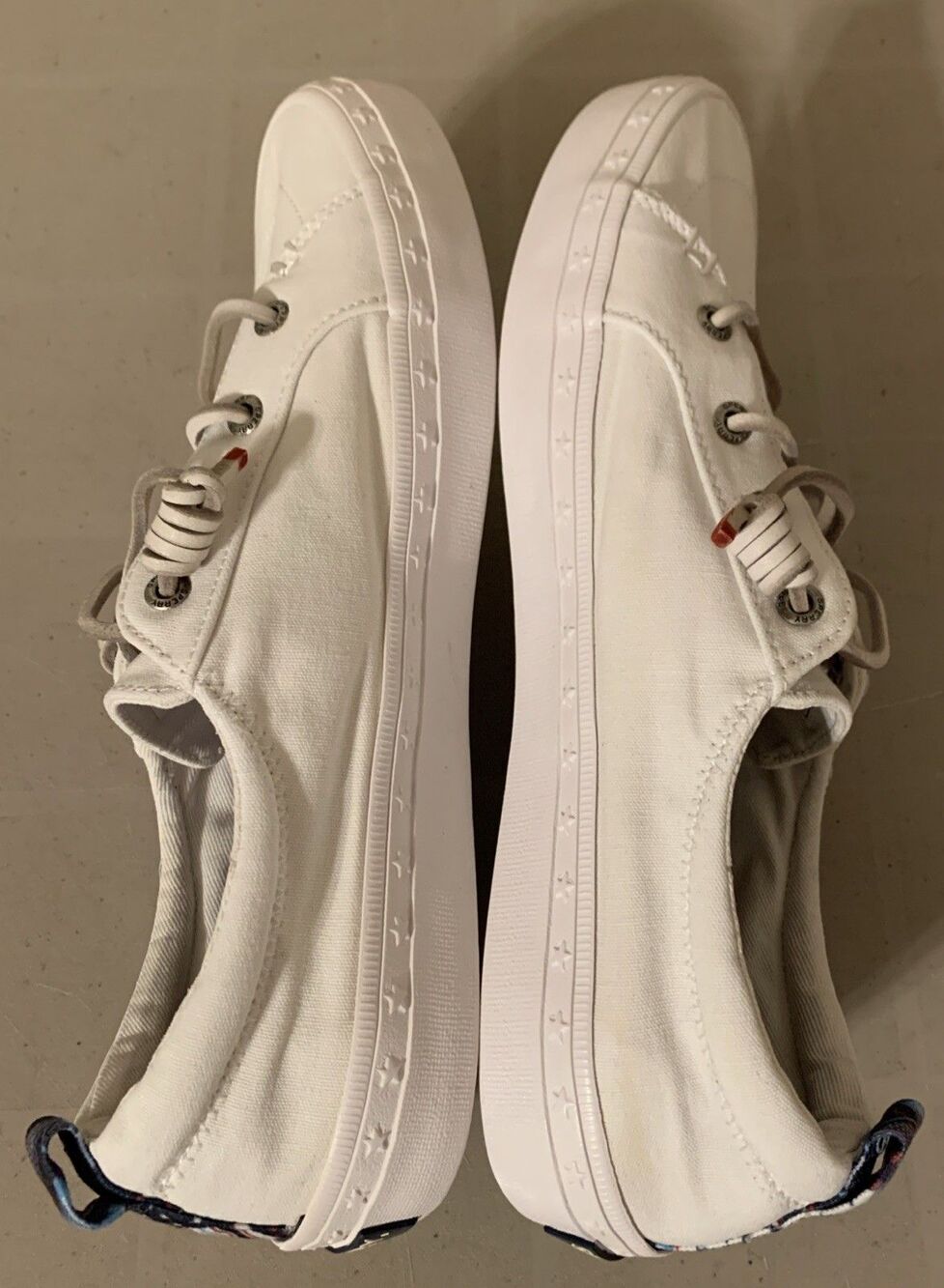 SPERRY Top Sider Boat Shoes Womens 8 White Slip Ons Nautical Costal - Picture 3 of 9